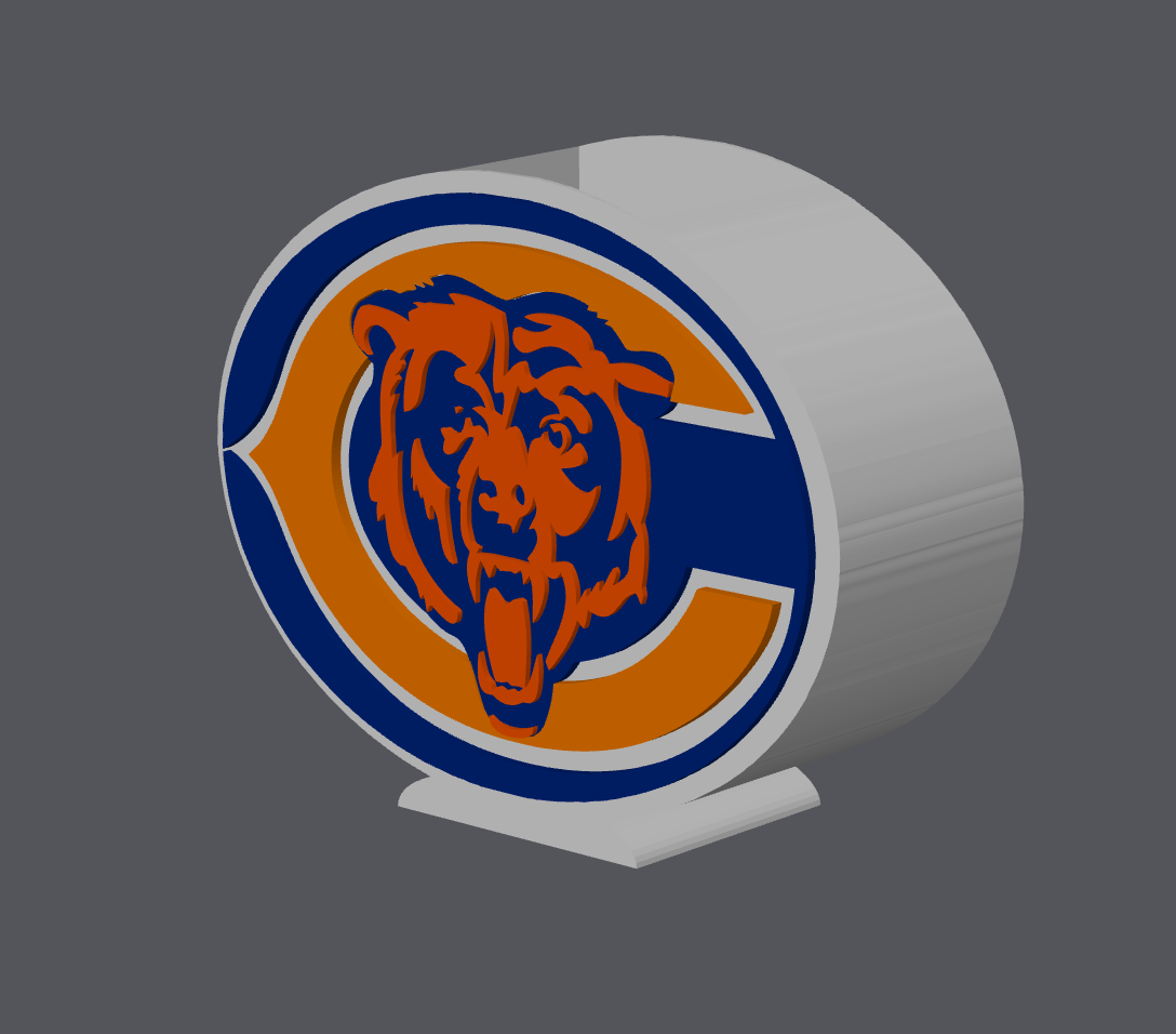 Chicago Bears Pen Holder STL & 3MF | Football Desk Organizer 3D Print File | Bears Pencil Holder | Digital Download