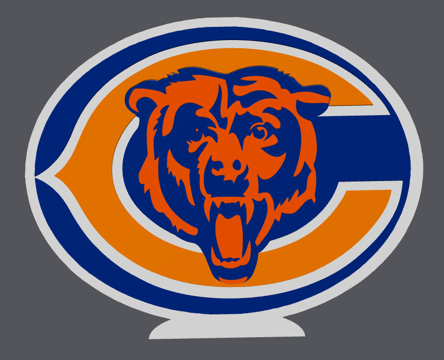 Chicago Bears Pen Holder STL & 3MF | Football Desk Organizer 3D Print File | Bears Pencil Holder | Digital Download