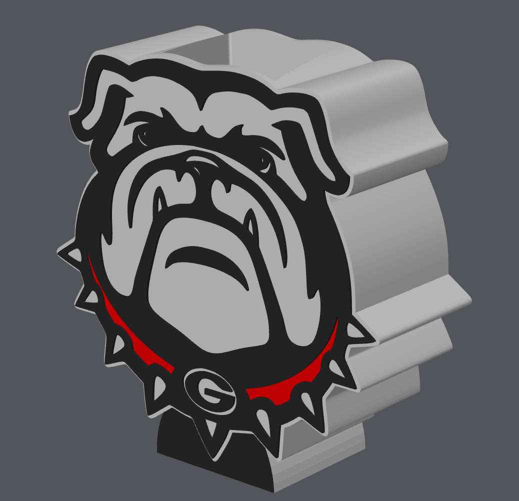 Georgia Bulldogs Soap Holder STL & 3MF | UGA Bathroom Decor 3D Print File | Bulldog Soap Dish | Digital Download