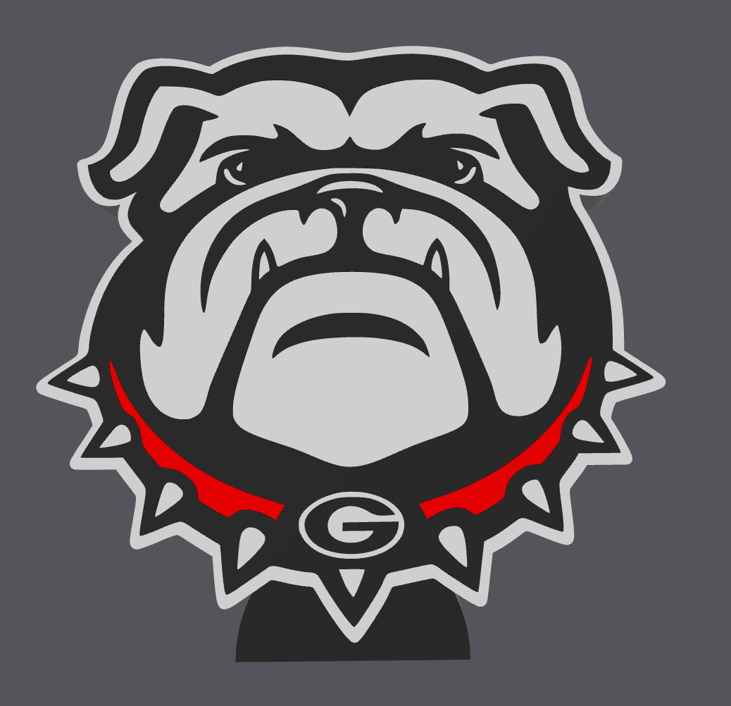 Georgia Bulldogs Pen Holder STL & 3MF | UGA Desk Organizer 3D Print File | Bulldog Pencil Holder | Digital Download