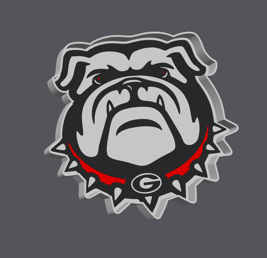Georgia Bulldogs Trinket Tray STL & 3MF | UGA Catch All Tray 3D Print File | Bulldog Key Tray | Football Fan Decor