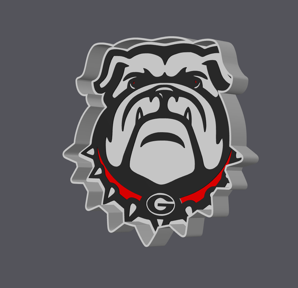 Georgia Bulldogs Trinket Tray STL & 3MF | UGA Catch All Tray 3D Print File | Bulldog Key Tray | Football Fan Decor