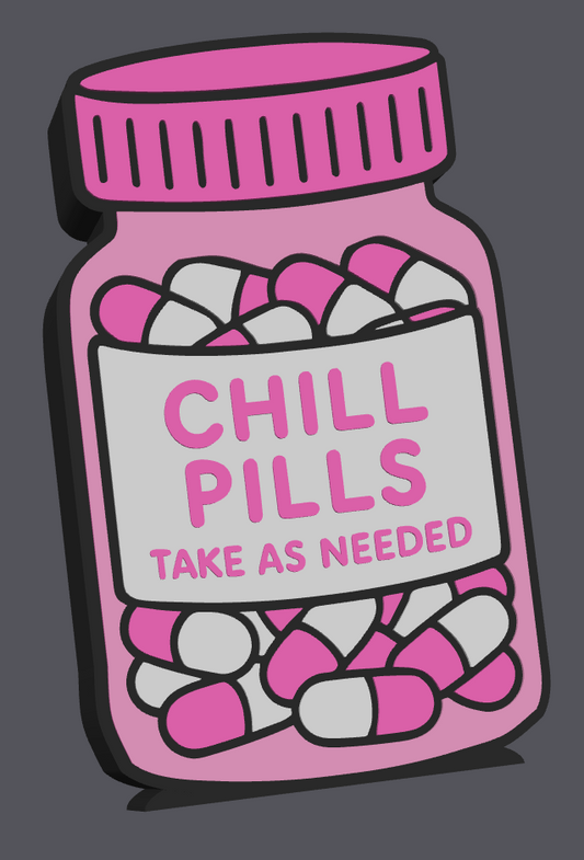 Chill Pills Pen Holder STL & 3MF File | Funny Desk Organizer | Take As Needed | Cute Office Decor | 3D Print File | Digital Download