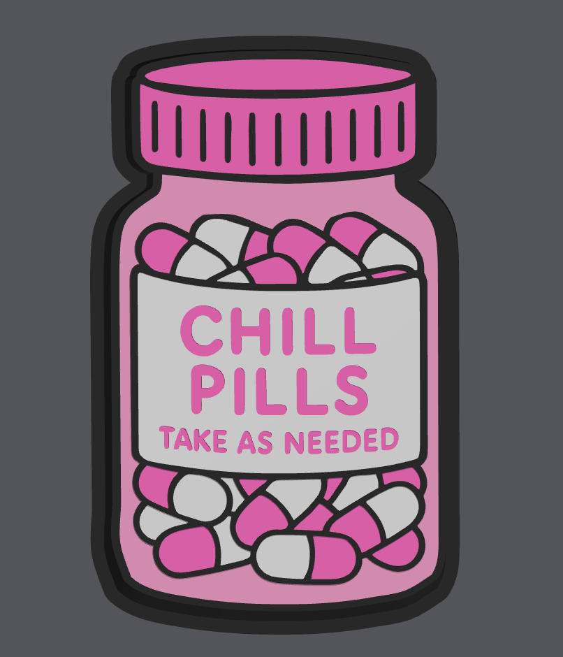 Chill Pills Trinket Tray STL & 3MF File | Funny Catch All Tray | Take As Needed | Desk Organizer | 3D Print File | Digital Download