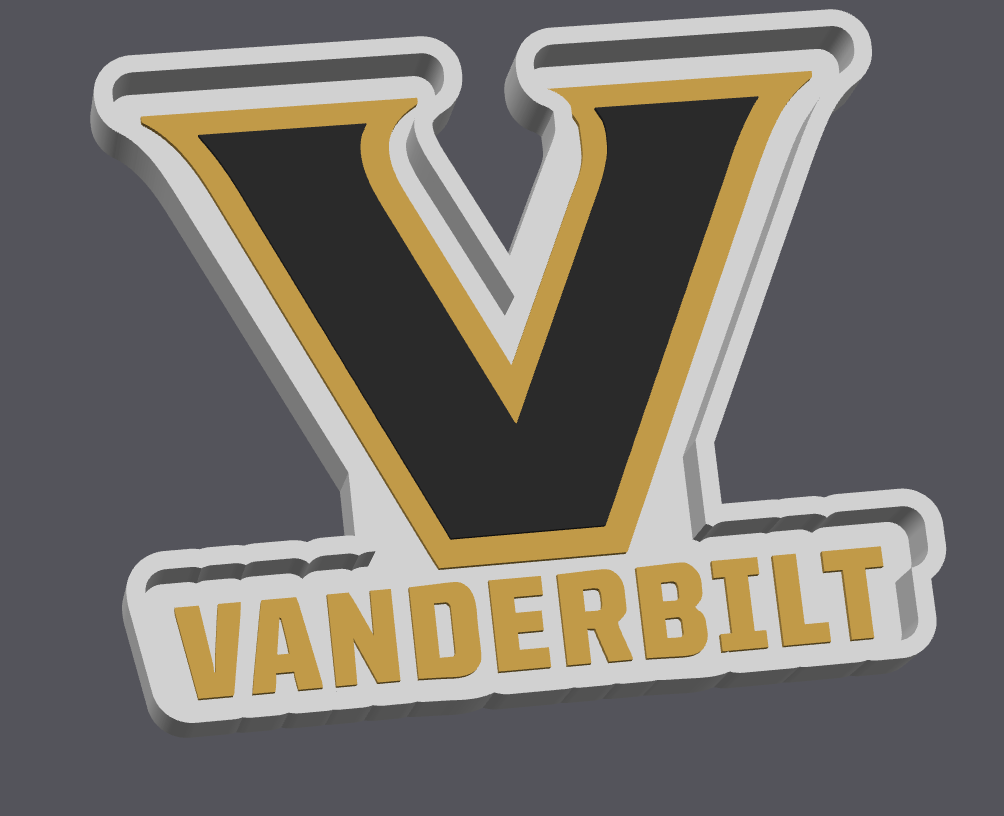 Vanderbilt Trinket Tray STL & 3MF File | Jewelry Dish | College Fan Decor | 3D Print File | Digital Download ONLY