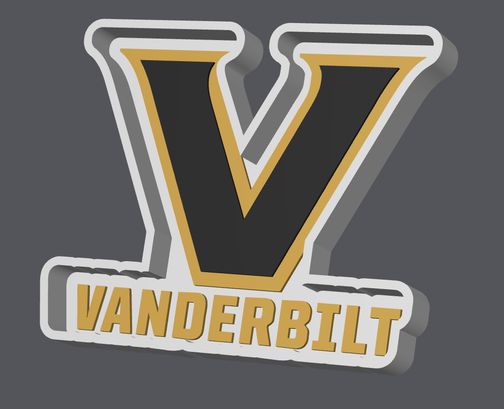 Vanderbilt Trinket Tray STL & 3MF File | Jewelry Dish | College Fan Decor | 3D Print File | Digital Download ONLY