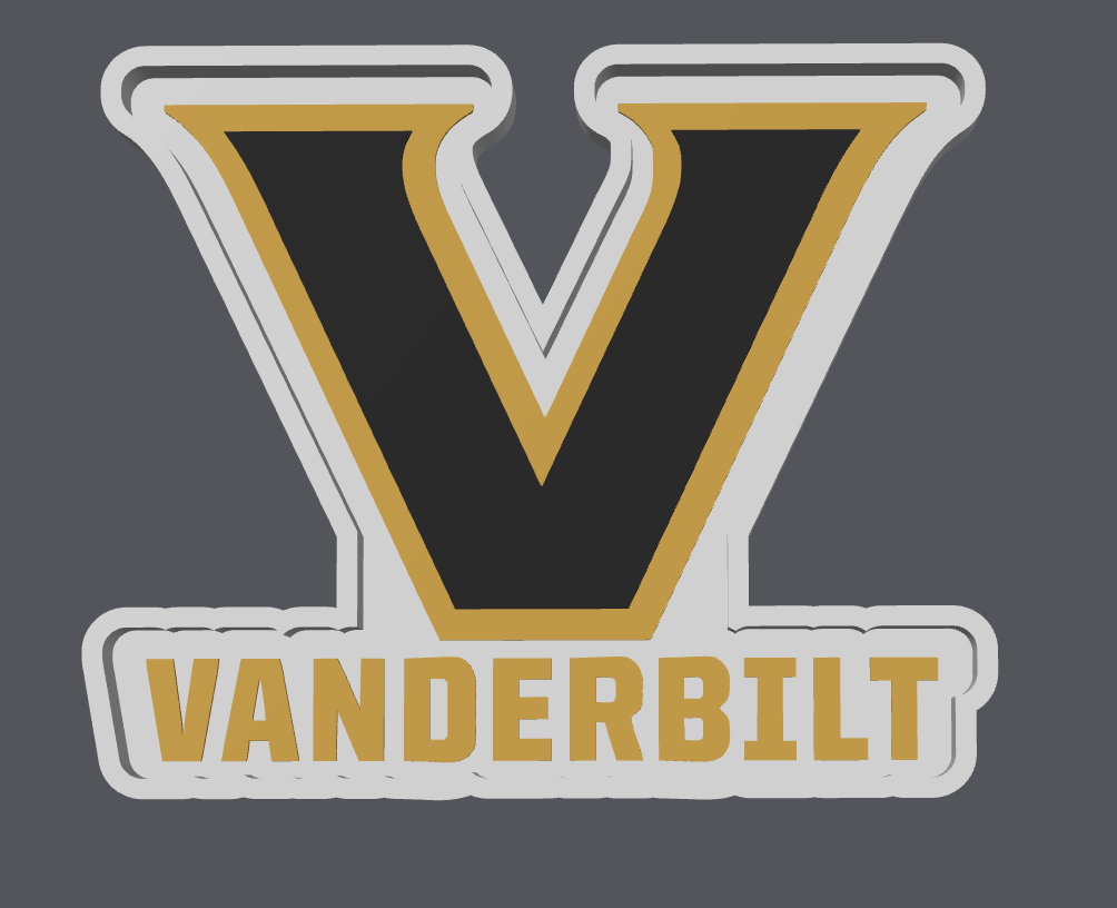 Vanderbilt Trinket Tray STL & 3MF File | Jewelry Dish | College Fan Decor | 3D Print File | Digital Download ONLY
