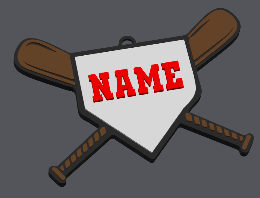 Custom Baseball Bag Tag – Personalized Name & Number Digital File (STL & 3MF)