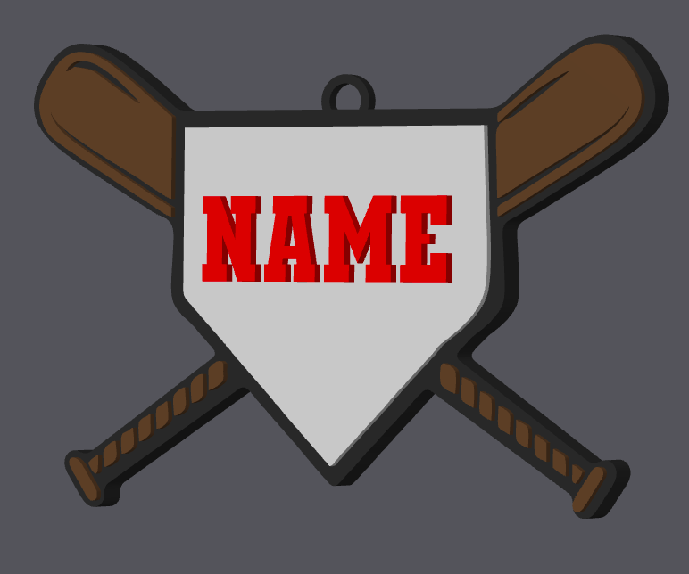 Custom Baseball Bag Tag – Personalized Name & Number Digital File (STL & 3MF)