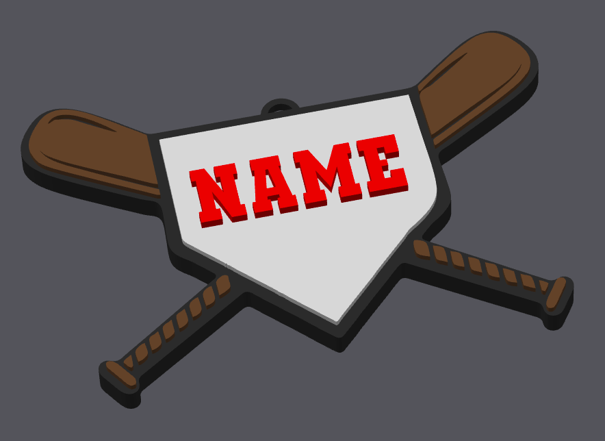 Custom Baseball Bag Tag – Personalized Name & Number Digital File (STL & 3MF)