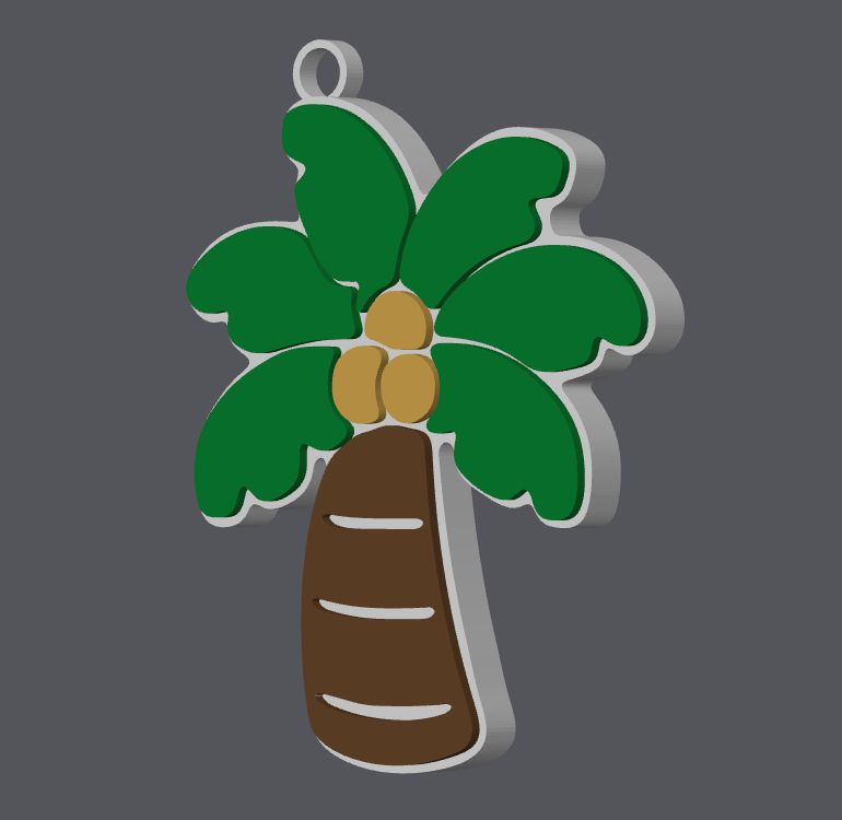 Palm Tree NFC Tag Keychain – Digital File (STL & 3MF)