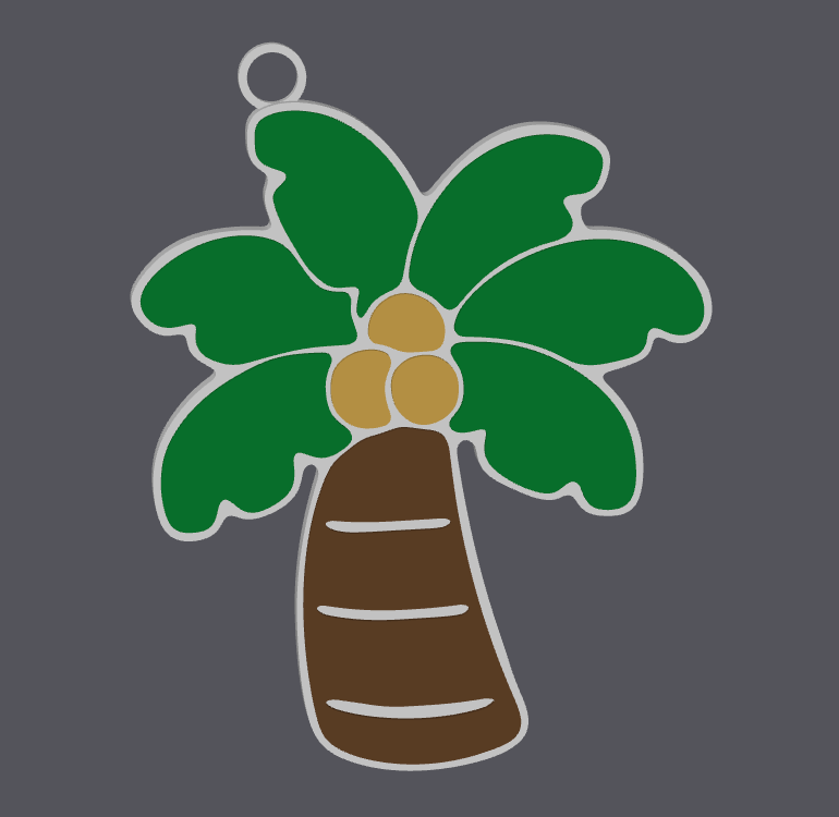 Palm Tree NFC Tag Keychain – Digital File (STL & 3MF)
