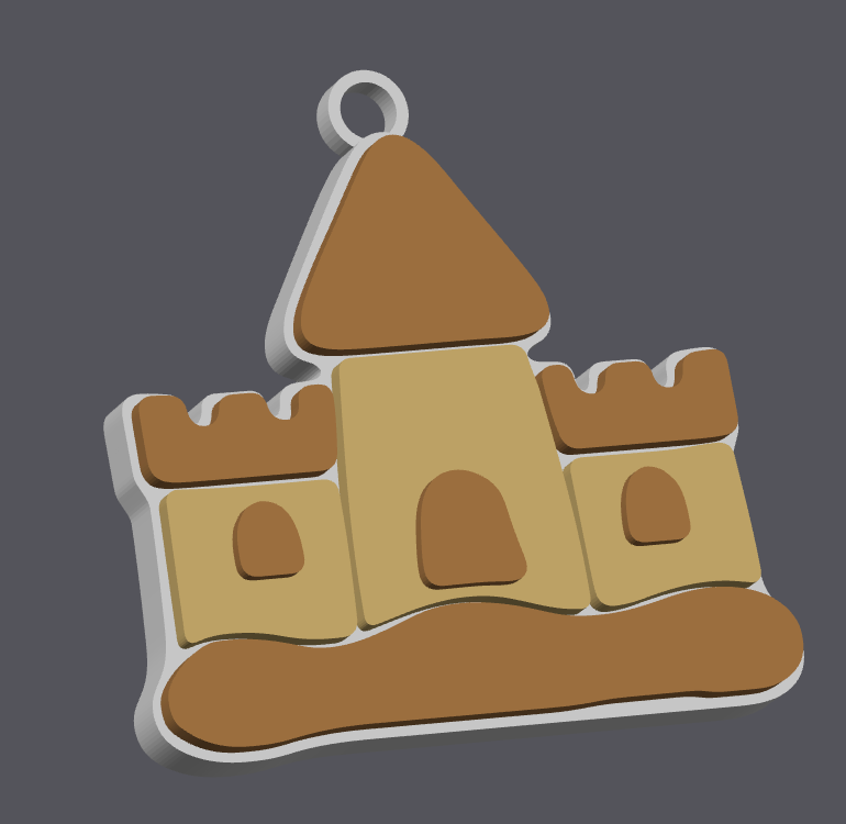 Sandcastle NFC Tag Keychain – Digital File (STL & 3MF)