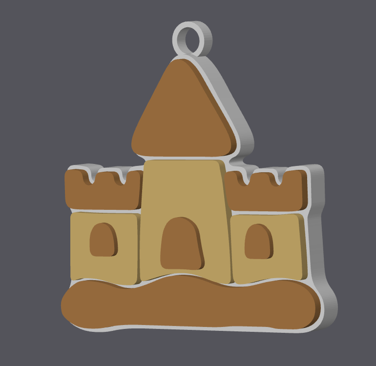 Sandcastle NFC Tag Keychain – Digital File (STL & 3MF)