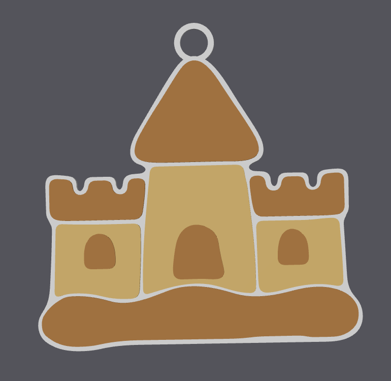Sandcastle NFC Tag Keychain – Digital File (STL & 3MF)
