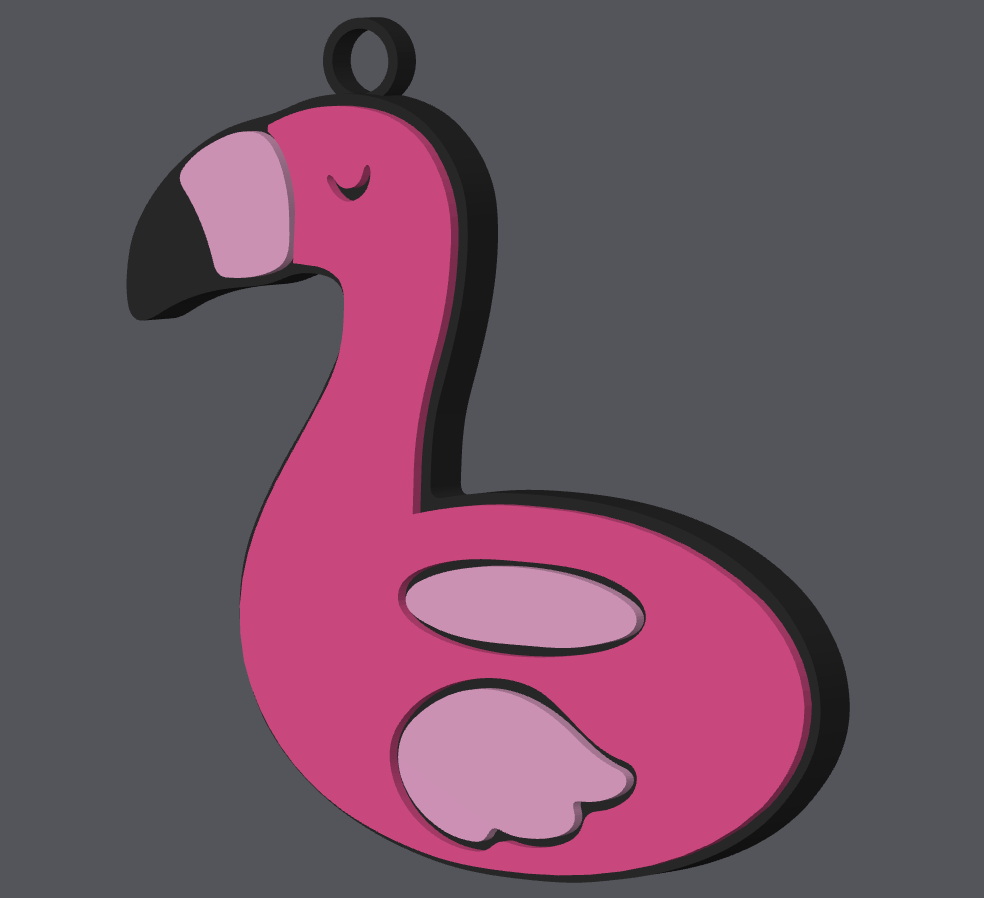 Flamingo NFC Tag Keychain – Digital File (STL & 3MF)