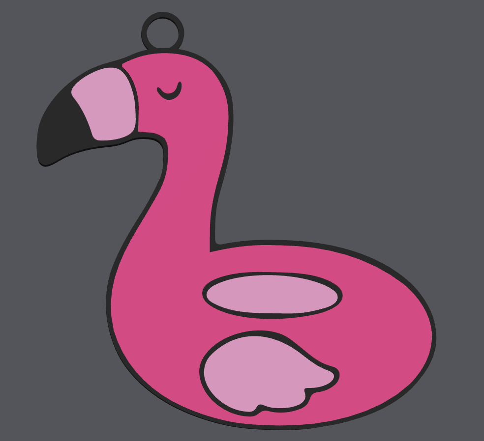 Flamingo NFC Tag Keychain – Digital File (STL & 3MF)
