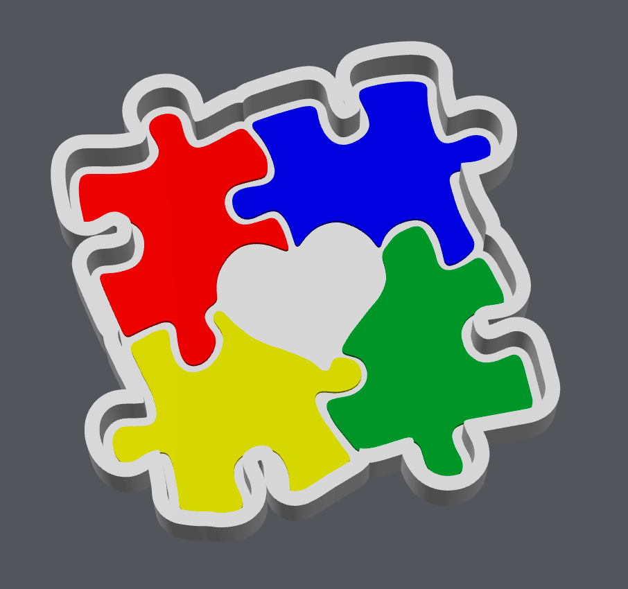 Autism Awareness Trinket Tray – Digital File (STL & 3MF)