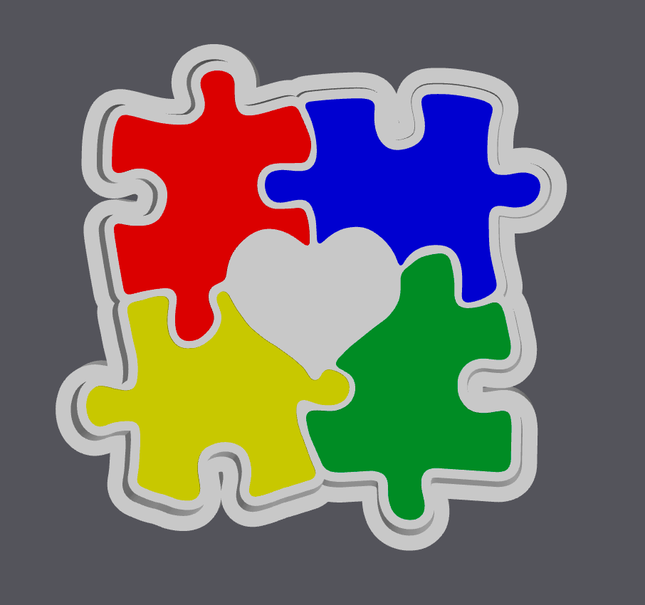 Autism Awareness Trinket Tray – Digital File (STL & 3MF)