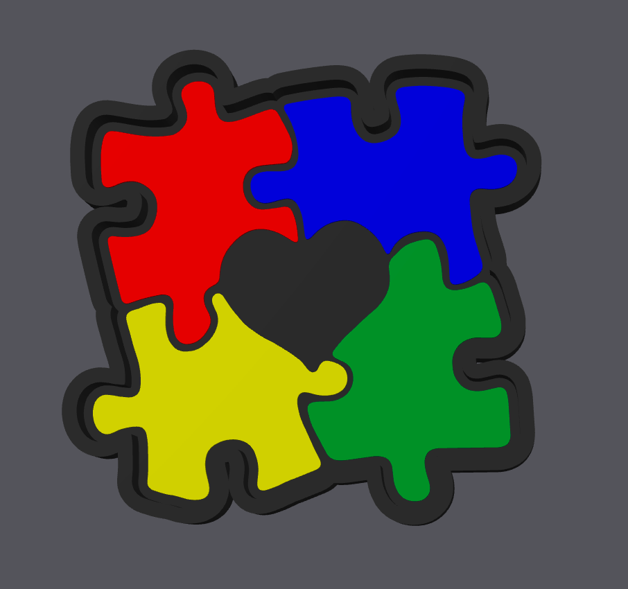 Autism Awareness Trinket Tray – Digital File (STL & 3MF)