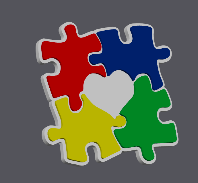 Autism Awareness Badge Reel Topper – Digital File (STL & 3MF)
