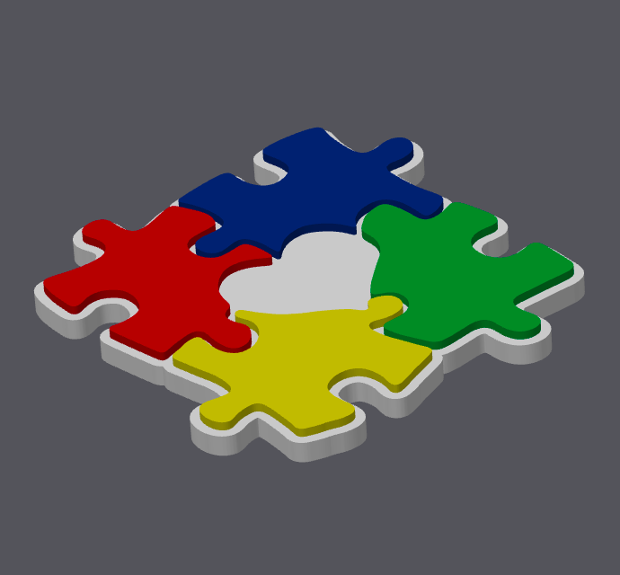 Autism Awareness Badge Reel Topper – Digital File (STL & 3MF)