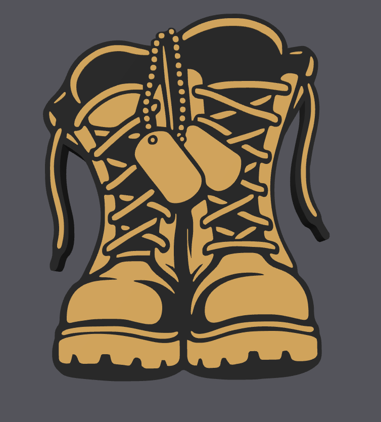 Military Boots Pen Holder – STL & 3MF Digital File | Desk Organizer | 3D Print File | Veteran Gift