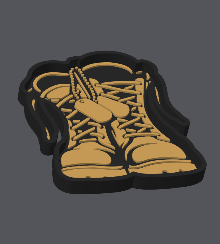 Military Boots Trinket Tray – STL & 3MF Digital File | Jewelry Tray | Catch All Tray | 3D Print File