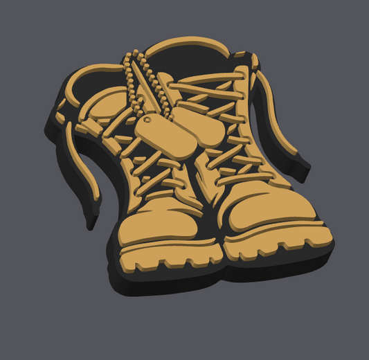 Military Boots Badge Reel Embellishment – STL & 3MF Digital File | 3D Print File | Nurse Badge Reel | Veteran Gift