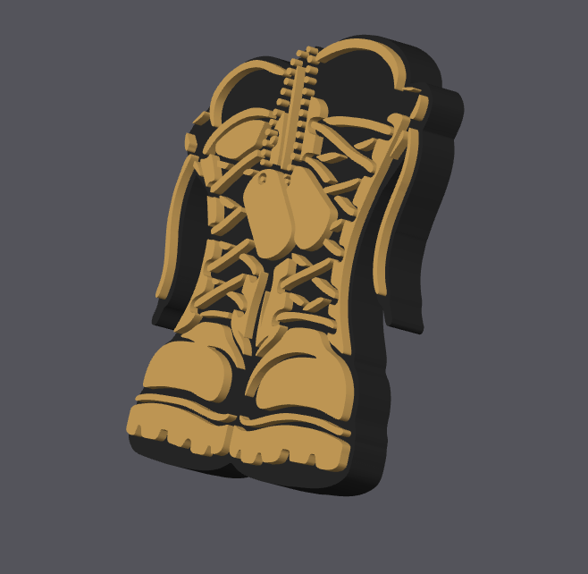 Military Boots Badge Reel Embellishment – STL & 3MF Digital File | 3D Print File | Nurse Badge Reel | Veteran Gift
