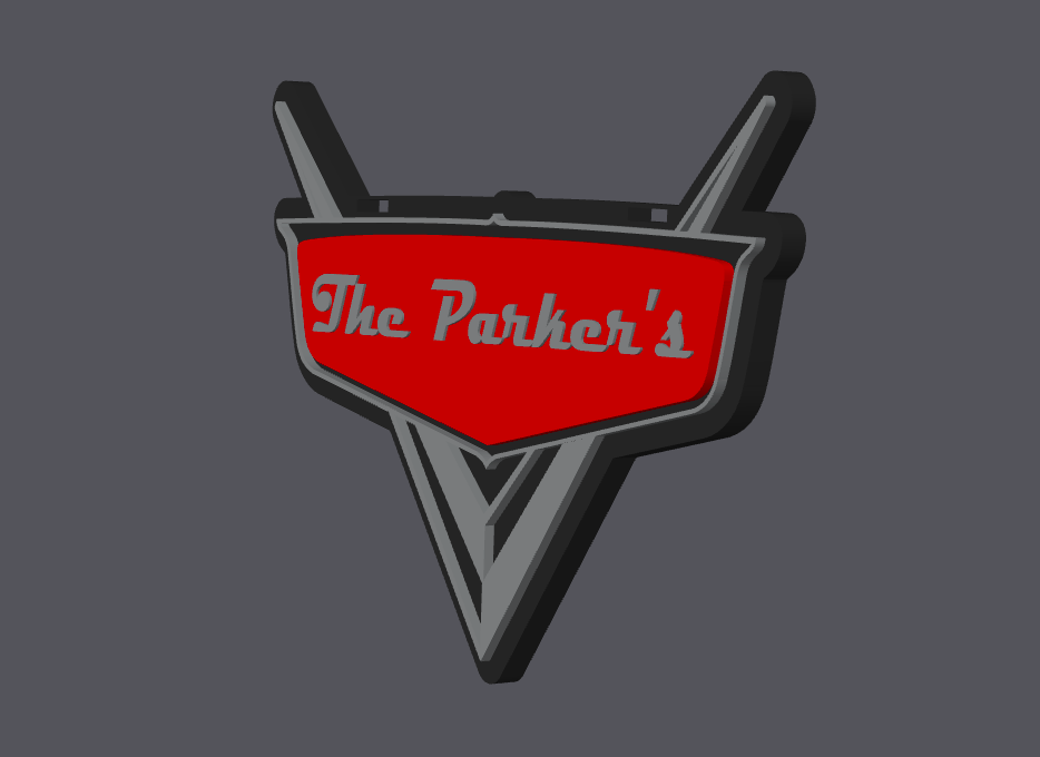 Disney Cars Inspired Stroller Sign | Custom Family Name | STL & 3MF Files | 3D Print File | Disney Trip Stroller Tag
