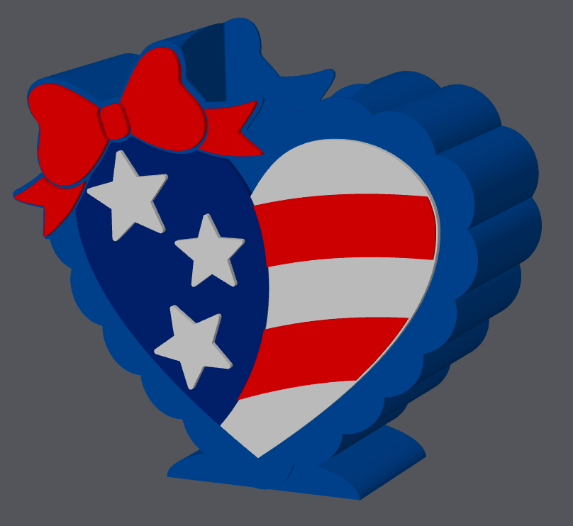 American Flag Heart Soap Holder STL & 3MF File | Patriotic Bathroom Decor | USA Heart Tray | Digital Download
