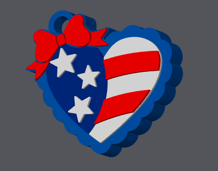 American Flag Heart NFC Tag | Custom NFC Business Tag | Tap to Share Socials | Patriotic NFC Keychain