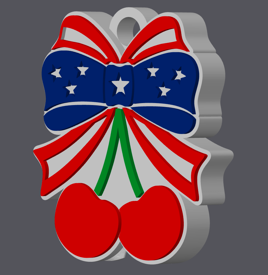 American Flag Cherry Can Opener STL & 3MF File | Patriotic 3D Print | Cherry USA Keychain Opener | Digital Download