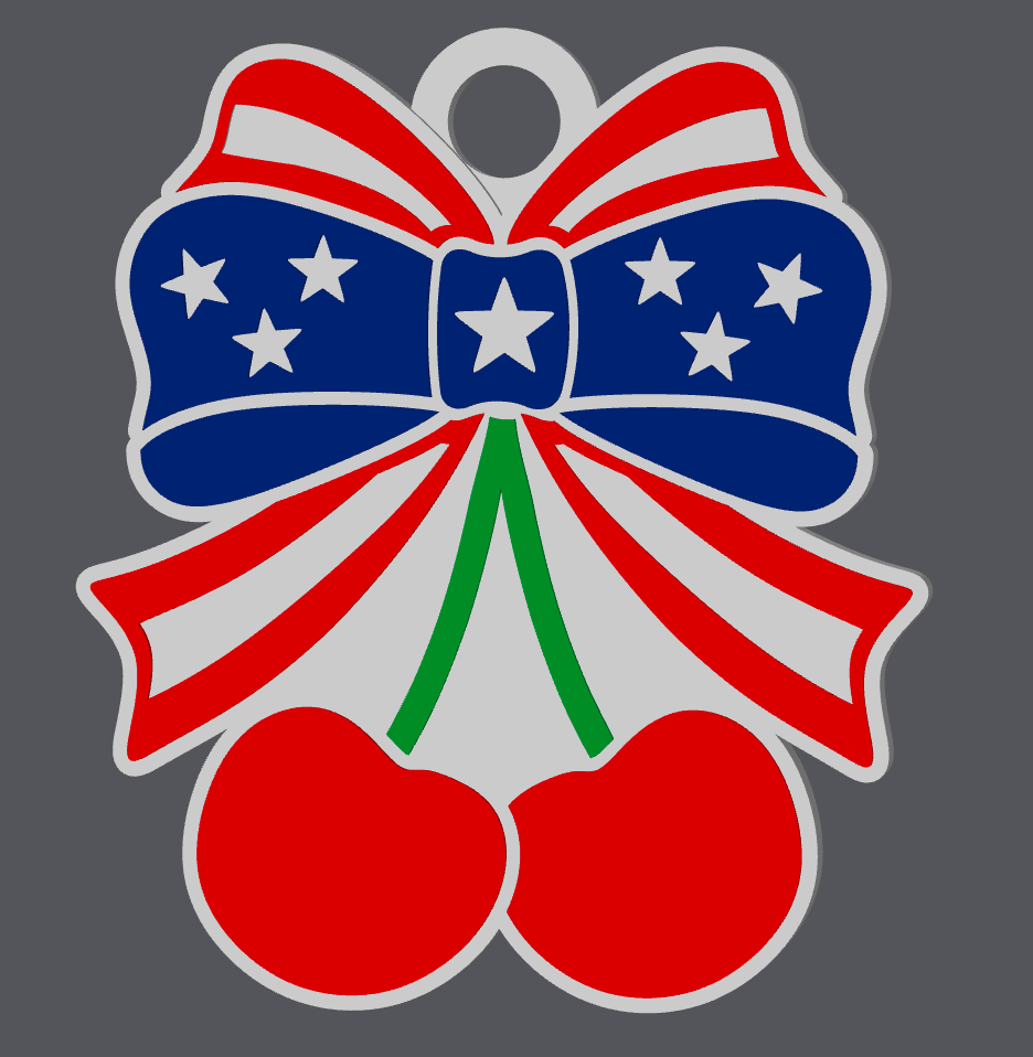 American Flag Cherry Can Opener STL & 3MF File | Patriotic 3D Print | Cherry USA Keychain Opener | Digital Download