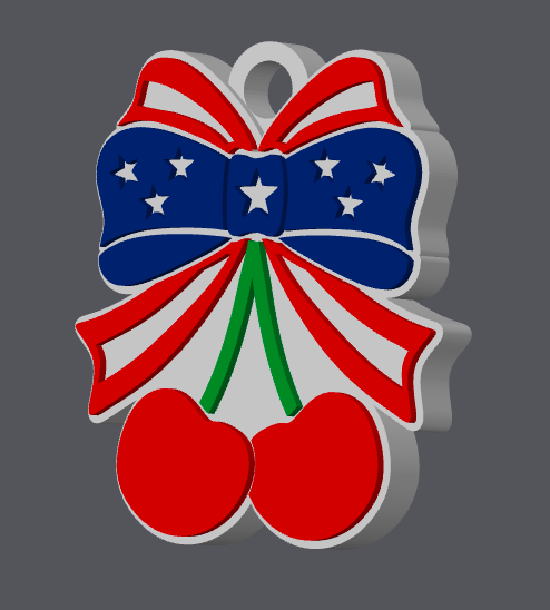 American Flag Cherry NFC Tag STL & 3MF File | Patriotic NFC Keychain | Tap to Share Tag | Digital Download