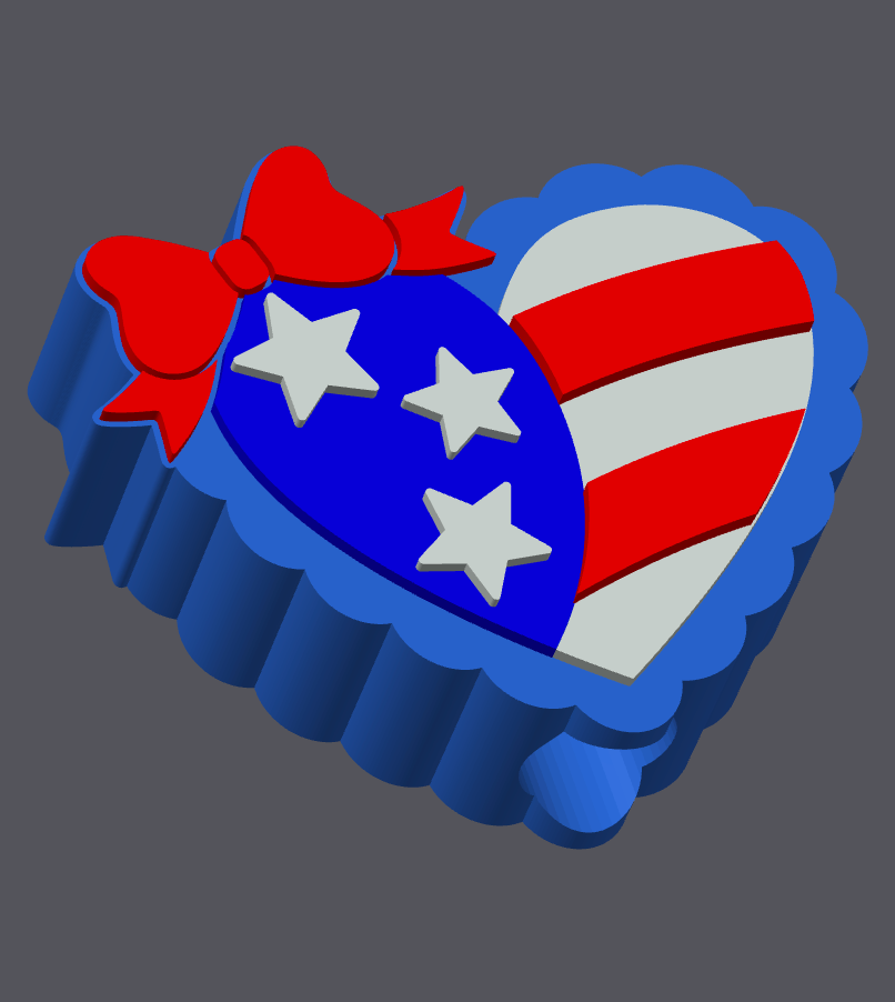 American Flag Heart Straw Topper STL & 3MF File | Patriotic Cup Charm | Stanley & Regular Size | Digital Download