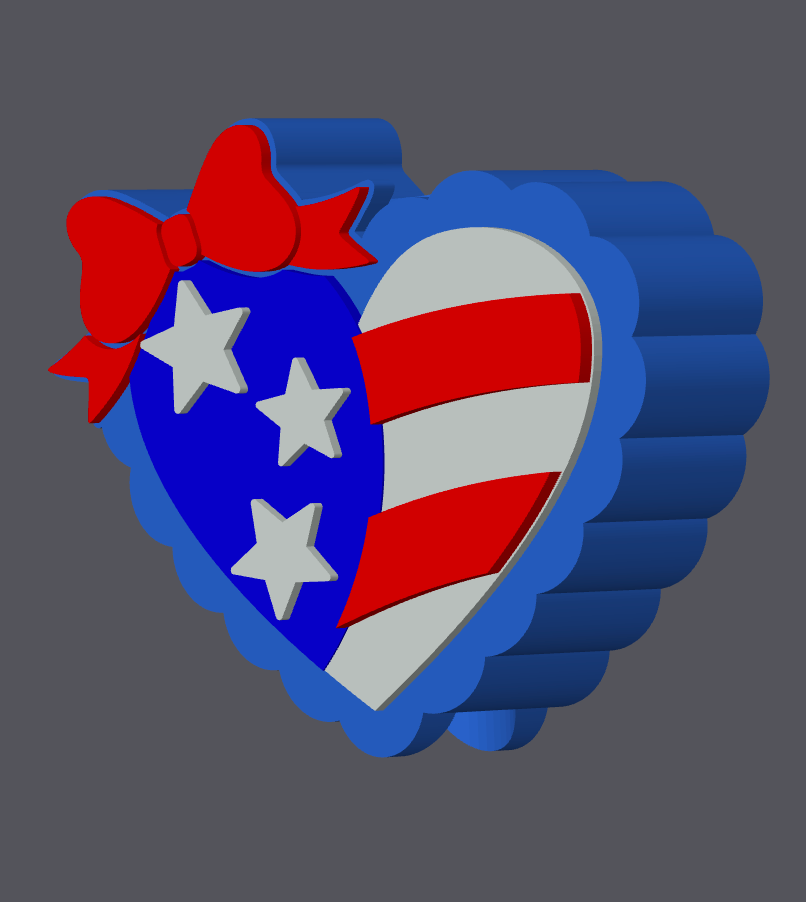 American Flag Heart Straw Topper STL & 3MF File | Patriotic Cup Charm | Stanley & Regular Size | Digital Download