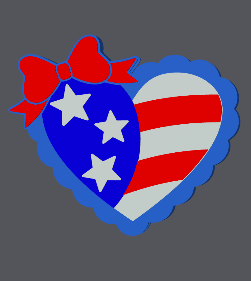American Flag Heart Straw Topper STL & 3MF File | Patriotic Cup Charm | Stanley & Regular Size | Digital Download