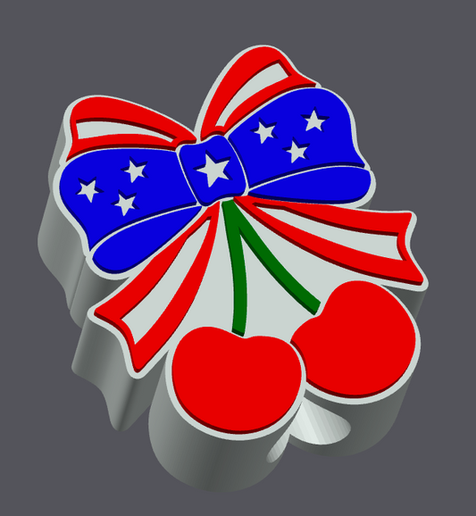 American Flag Cherry Straw Topper STL & 3MF File | Patriotic Cup Charm | Stanley & Regular Size | Digital Download