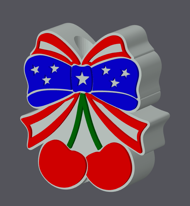 American Flag Cherry Straw Topper STL & 3MF File | Patriotic Cup Charm | Stanley & Regular Size | Digital Download