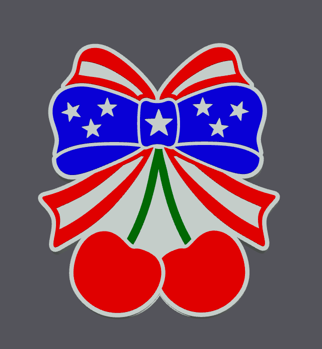 American Flag Cherry Straw Topper STL & 3MF File | Patriotic Cup Charm | Stanley & Regular Size | Digital Download
