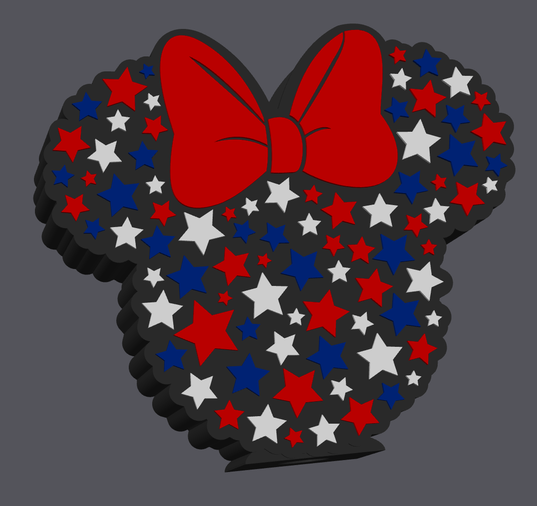 4th of July Minnie Mouse Soap Holder Digital File | STL & 3MF | Bath & Body Works Soap Holder | Patriotic Bathroom Decor | USA Soap Stand | 3D Print File Download