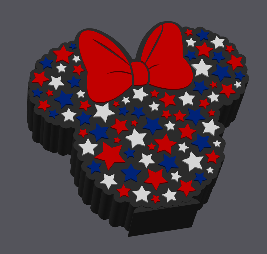 4th of July Minnie Mouse Pen Holder Digital File | STL & 3MF | Patriotic Desk Organizer | USA Mouse Ears Pen Cup | 3D Print File Download