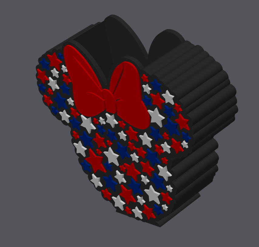 4th of July Minnie Mouse Pen Holder Digital File | STL & 3MF | Patriotic Desk Organizer | USA Mouse Ears Pen Cup | 3D Print File Download