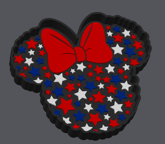 4th of July Minnie Mouse-Inspired Trinket Tray Digital File | STL & 3MF | Patriotic Jewelry Dish | USA Catchall Tray | 3D Print File Download