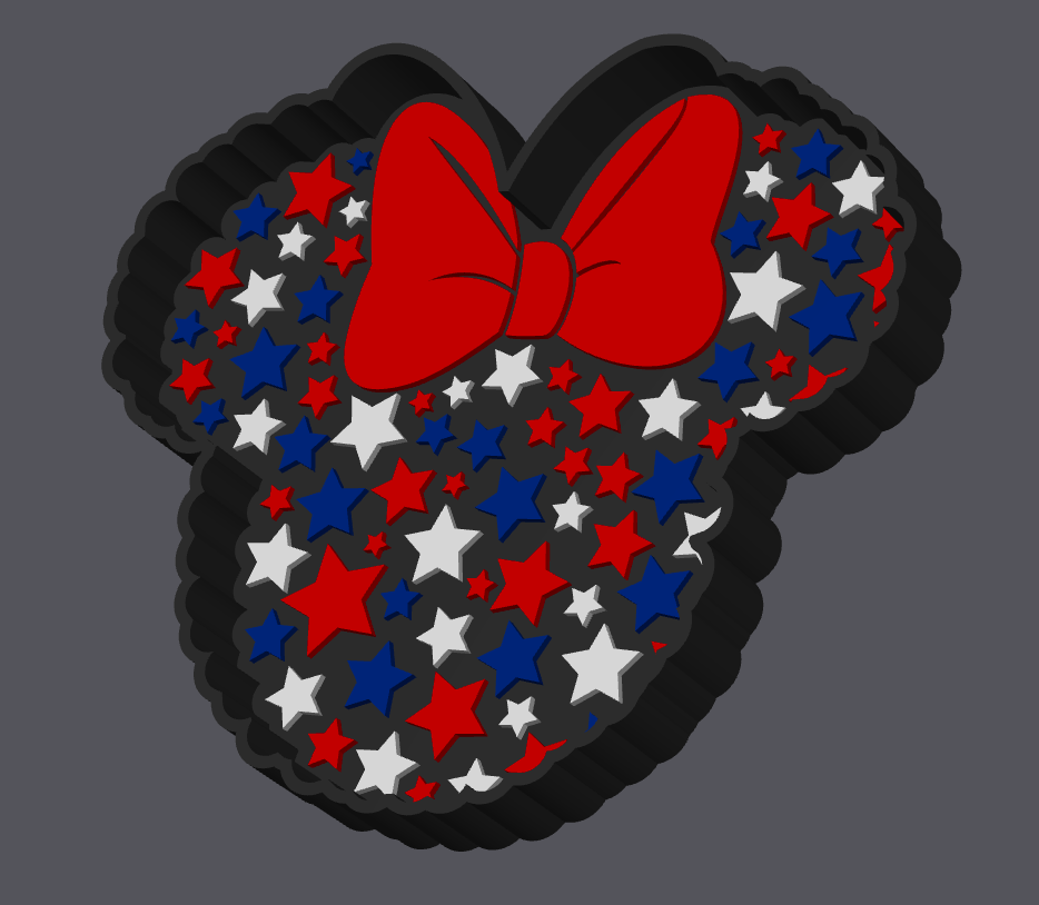 4th of July Minnie Mouse-Inspired Trinket Tray Digital File | STL & 3MF | Patriotic Jewelry Dish | USA Catchall Tray | 3D Print File Download