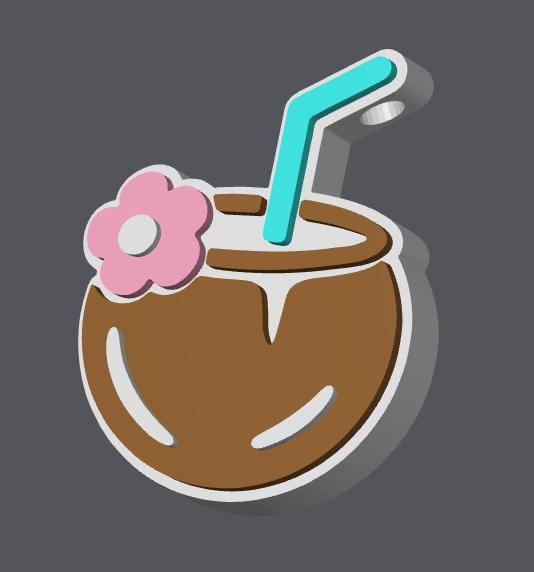 Piña Colada Coconut NFC Tag Digital File | STL & 3MF | Tropical NFC Tag Design | Beach Business NFC Tag | 3D Print File Download