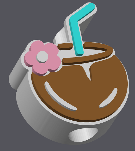 Piña Colada Straw Topper Digital File | STL & 3MF | Regular & Stanley Sizes Included | Tropical Straw Charm | Coconut Drink Straw Topper | 3D Print File Download
