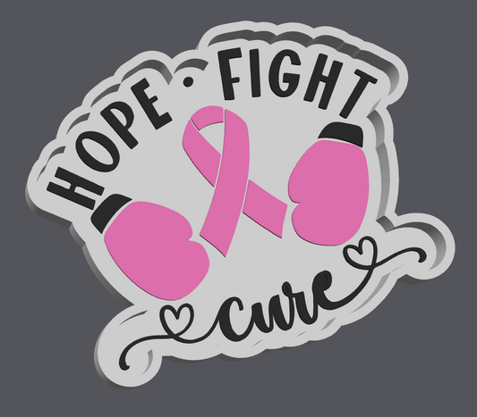 Hope Fight Cure Breast Cancer Trinket Tray Digital File | STL & 3MF | Pink Ribbon Jewelry Dish | Breast Cancer Awareness Catchall Tray | 3D Print File Download